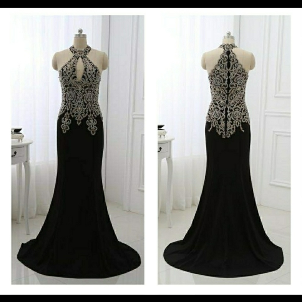 🆕Women's high neck prom dress formal evening gown